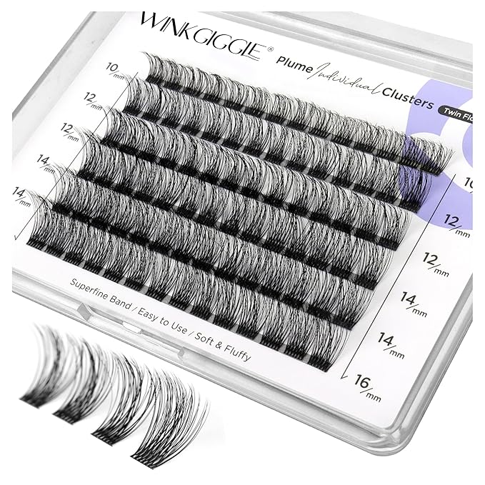 Cluster Lashes Wispy Lash Clusters Soft D+ Curl Eyelash Clusters Russian Lashes Clusters DIY Eyelash Extensions at Home,Thin Bank MIX (703)
