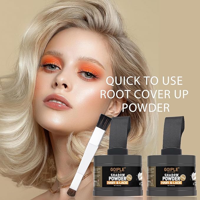Root Cover Up Powder for Women - Light-Blonde Hair Fibers for Thinning Hair Shadow Powder, 2 Pack (Blonde)