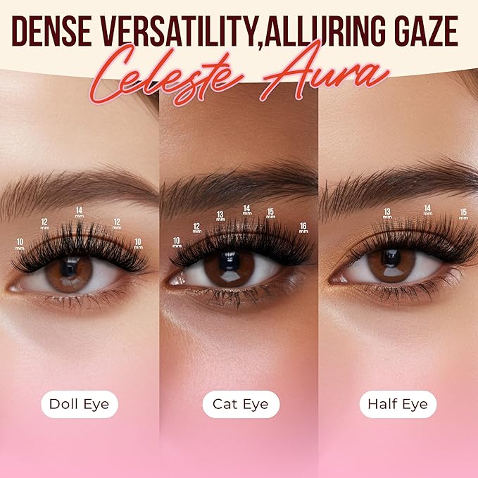 WINKGIGGLE Lash Clusters,Mega Volume DIY Individual Eyelash Extensions Wispy Lashes Cluster Kit at Home