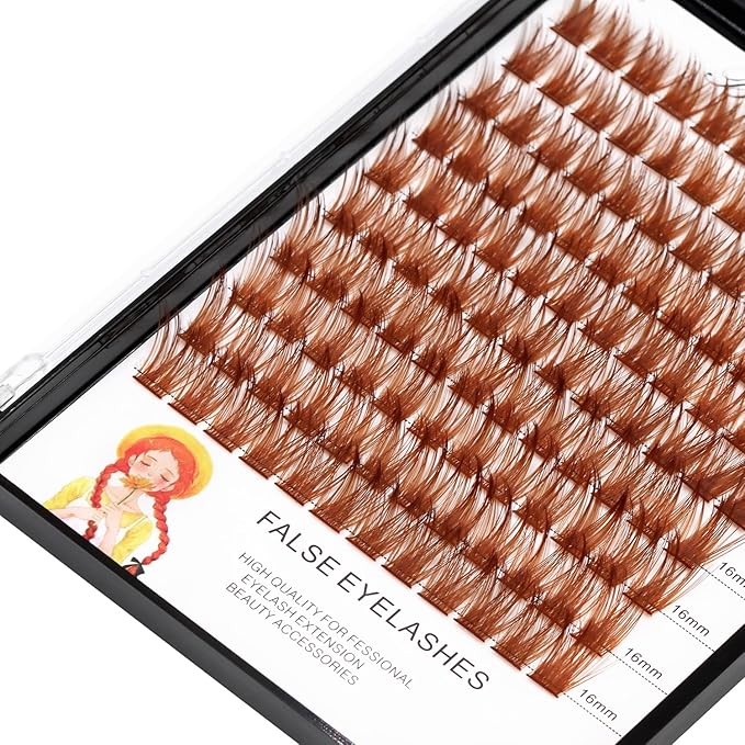 Bodermincer Lash Clusters D Curl Black/Brown/Colored Lashes 10-12-14/12-14-16/16-18-20mm Mixed Lash Clusters Kit For Beginner (M01-Light Brown-12-14-16mm MIX)