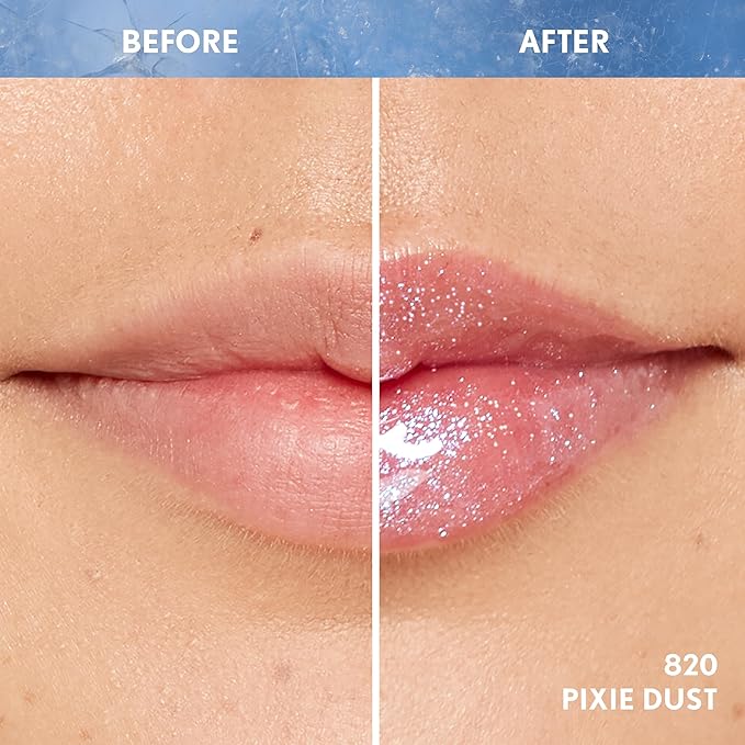 COVERGIRL Clean Fresh Yummy Plumper Lip Gloss, 820 Pixie Dust, Plumper, Shiny, Vegan Formula, Easy to Apply, Minty Flavor, 0.33oz