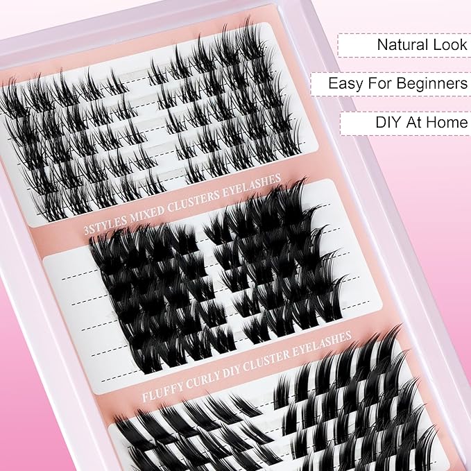 Fox Eye Lash Clusters Wispy Cluster Eyelashes Extensions Manga Eyelash Clusters Left Right Lash Extension Fairy Individual Lashes 3 Styles C Curly Cat Eye Cluster Lashes DIY at Home (WY01)