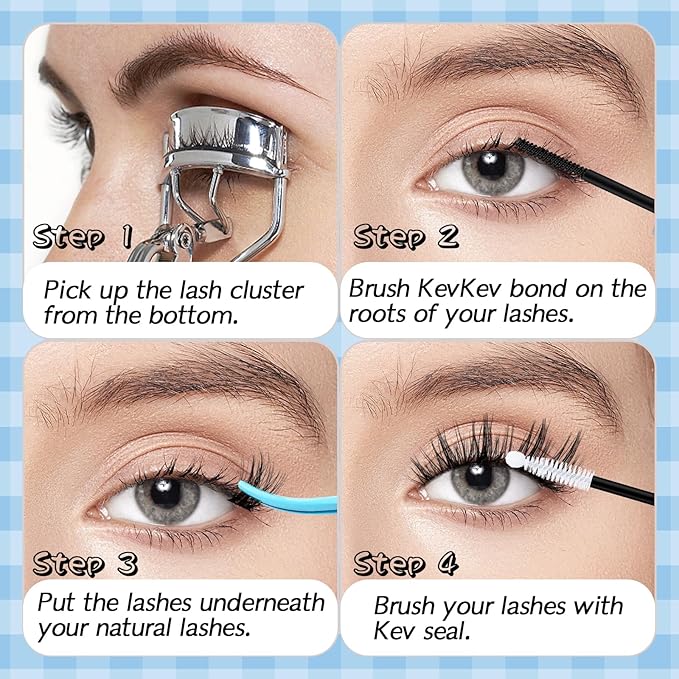KevKev Lash Clusters 168 Pcs Cluster Lashes DIY Lash Extensions Mixed Styles Individual Lashes Eyelash Clusters Thin Band & Soft False Lashes Wispy Natural Lash Extension Clusters (Breeze, D-8-18mix)