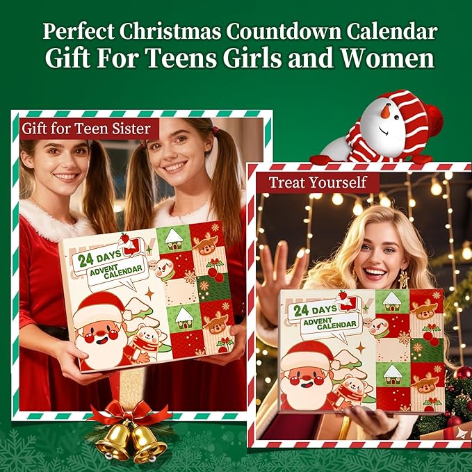 Makeup Advent Calendar 2025 Teen Girls Women，24 Days Beauty Advent Calendar Christmas Countdown Make up Gift Set, 2025 Xmas Gift Surprise Box Calendar Full Size