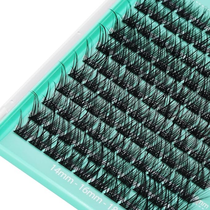 Bodermincer Lash Clusters D Curl Black/Brown/Colored Lashes 10-12-14/12-14-16/16-18-20mm Mixed Lash Clusters Kit For Beginner (Y10# 14-16-18mm Mixed)