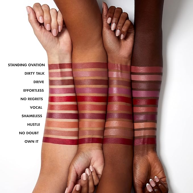e.l.f. O Face Satin Lipstick, Richly Pigmented, Nourishing & Long-Lasting Creamy Lipstick, Infused With Jojoba, Vegan & Cruelty-Free, Pleased