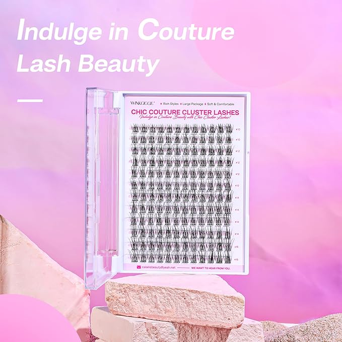 WINKGIGGLE Cluster Lashes Wispy Lash Pack Soft 3D Volume Faux Mink Lashes CDD12MIX