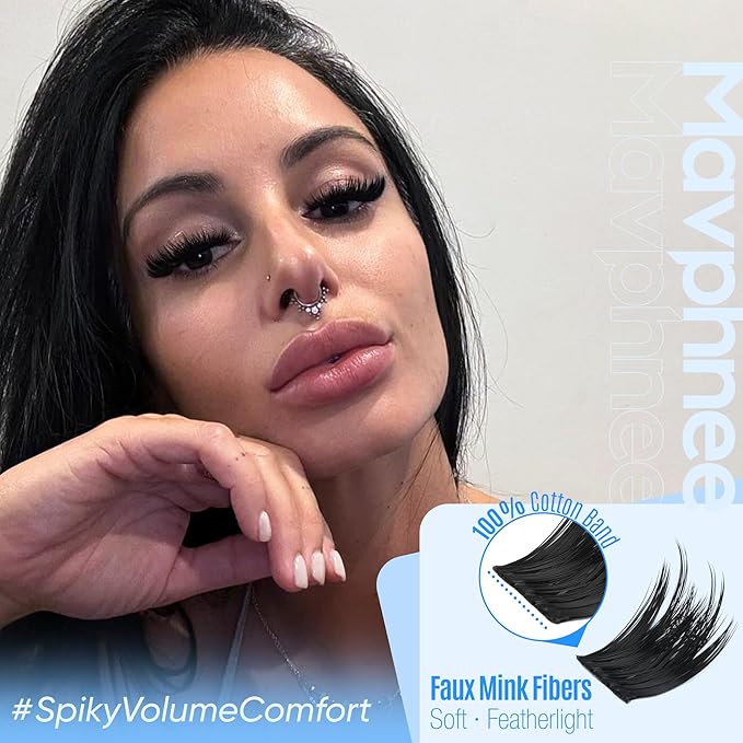 Volume Lash Clusters Fairy Cluster Eyelash Extensions Wider-Band Eyelash Clusters 2 Styles CC-Curly Individual Lash Spikes Wispy Mink Cluster Lashes Value Pack (160Pcs, 10-18mm)