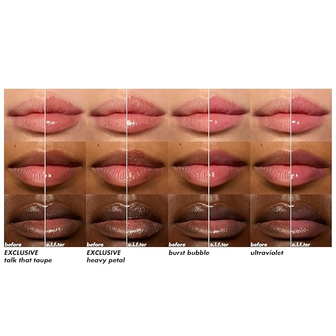 e.l.f. Glow Reviver Plumping Lip Oil Kit, Nourishing Tinted Lip Oils For A High-Shine Finish, Infused With Jojoba Oil, Vegan & Cruelty-Free, 4 Shades