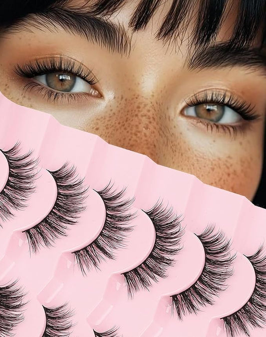 Natural Lashes Natural Eyelashes Natural Look Wispy Lashes Mink Lashes False Eyelashes Fake Eyelashes C Curl Lashes Strip Lashes Pure-06