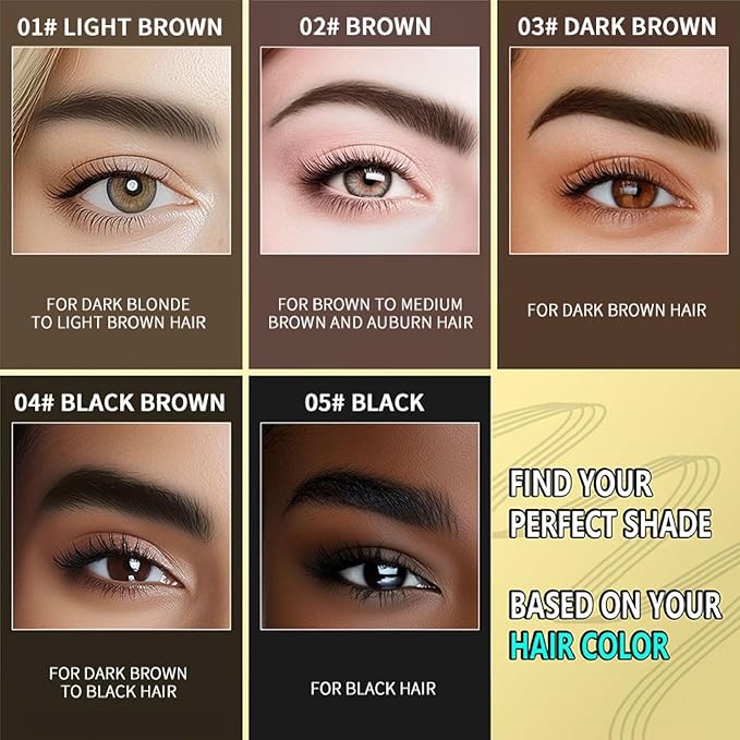 O'CHEAL Double-end Styling Eyebrow Pen and Eyebrow Gel with 3 eyebrow cards, 2-in-1 Eyebrow Pencils for Women with 4-Fork-Tip & Clear Brow Gel, Eyebrow Makeup 01#LIGHT BROWN