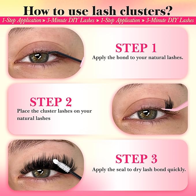 Volume Lash Clusters with Spiky Long Lash Clusters 300D Eyelash Clusters 20-24MM Thick Wispy D Curl Cluster Eyelash Extensions 3D Fluffy Cluster Eyelash Extensions by FANXITON