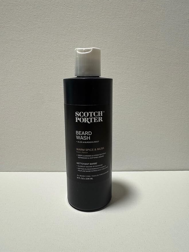Scotch Porter Moisturizing Beard Wash – Cleanse, Refresh, Hydrate & Soften Coarse, Dry Facial Hair while Protecting Skin for a Fuller-Looking Beard – Original Scent, 8 oz. Bottle
