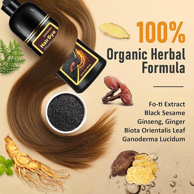 Hair Dye Shampoo in Coffee - Washes In Rich Color, Easy At-Home Color Shampoo Hair Dye for Women & Men, 3-in-1 Hair Color & Care for Natural-Looking Gray Coverage, Instant & Long-Lasting, 16.9 Fl Oz