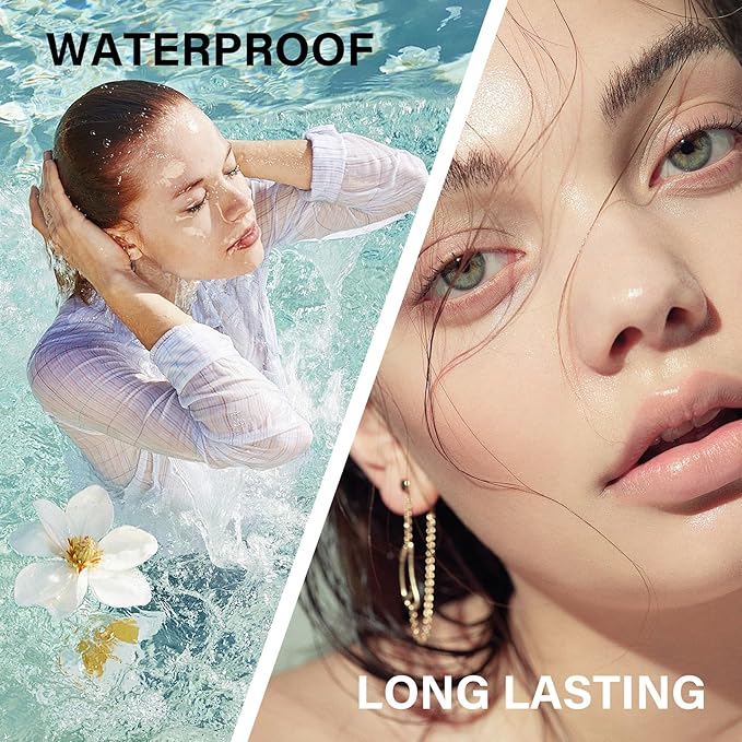 2PCS Mushroom Head Air Cushion CC Cream, Moisturizing Primer, Oil Control BB Cream for All Skin Types, Full Coverage Concealer Liquid Foundation Face Makeup Set with Foundation Brush & Makeup Sponge E