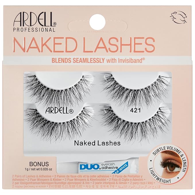 Ardell Naked Lashes 421, 2 Pairs with 1g DUO Pipette, 1 Set