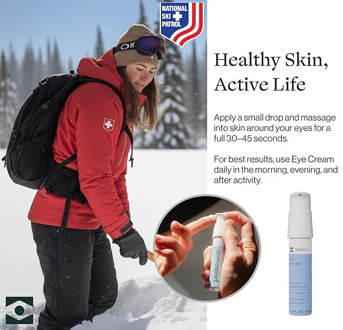 Dermasport Under Eye Cream for Athletes Hydrating Formula for Men & Women, Targets Puffiness Dark Circles & Fine Lines with Anti-Aging Hydration, Best Eye Cream for Active Lifestyles