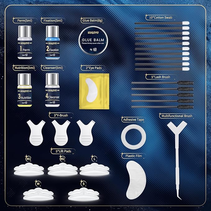 Lash Lift Kit, Eyebrow Lamination Kit, Eyelash Perm Kit, Professional Eyelash & Brow 2 in 1 Perm Kit, 2025 Eyelash Lift Kit Glue Upgraded Version Lasting Effect 6 Weeks, Suitable for Salon & Home Use
