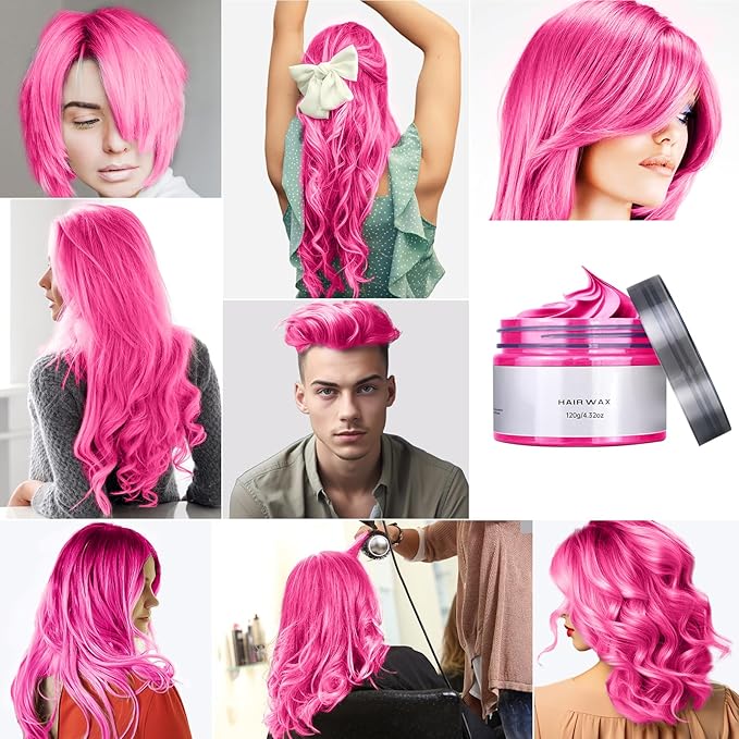 Temporary Hair Color Chalk for Kids, Pink Hair Dye, Hair Wax Color for girls age 4 5 6 7 8 9 10-12 Birthday Party Cosplay DIY Halloween Christmas
