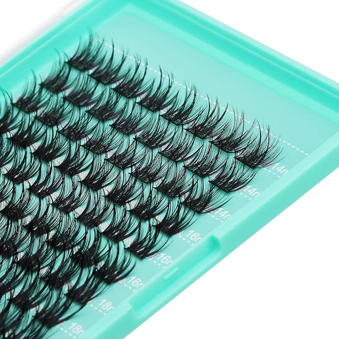 Bodermincer Lash Clusters D Curl Black/Brown/Colored Lashes 10-12-14/12-14-16/16-18-20mm Mixed Lash Clusters Kit For Beginner (Y07# 14-16-18mm Mixed)