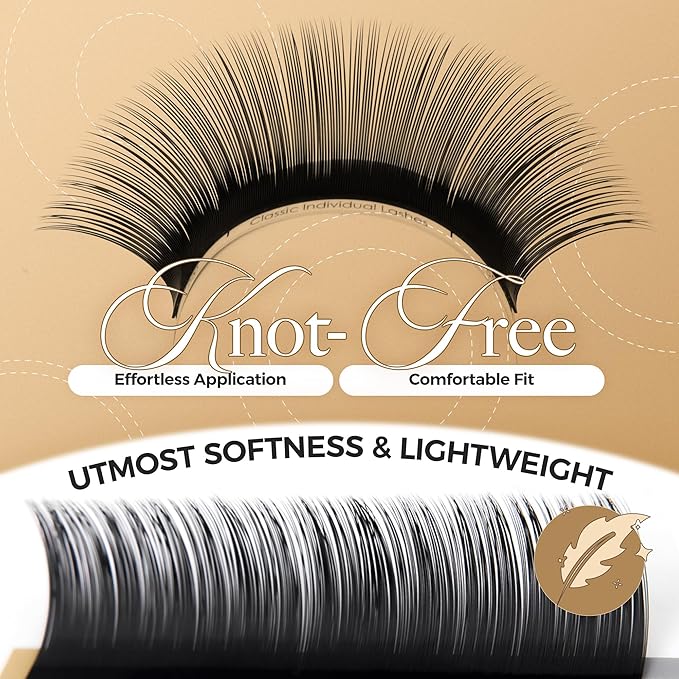 LASHVIEW Russian Volume Lashes 0.03mm Thickness C Curl 8-15mm Mix Tray Faux Individual Eyelash Extension Soft Semi-Permanent Lashes Pure Korean(Professional Salon Use)
