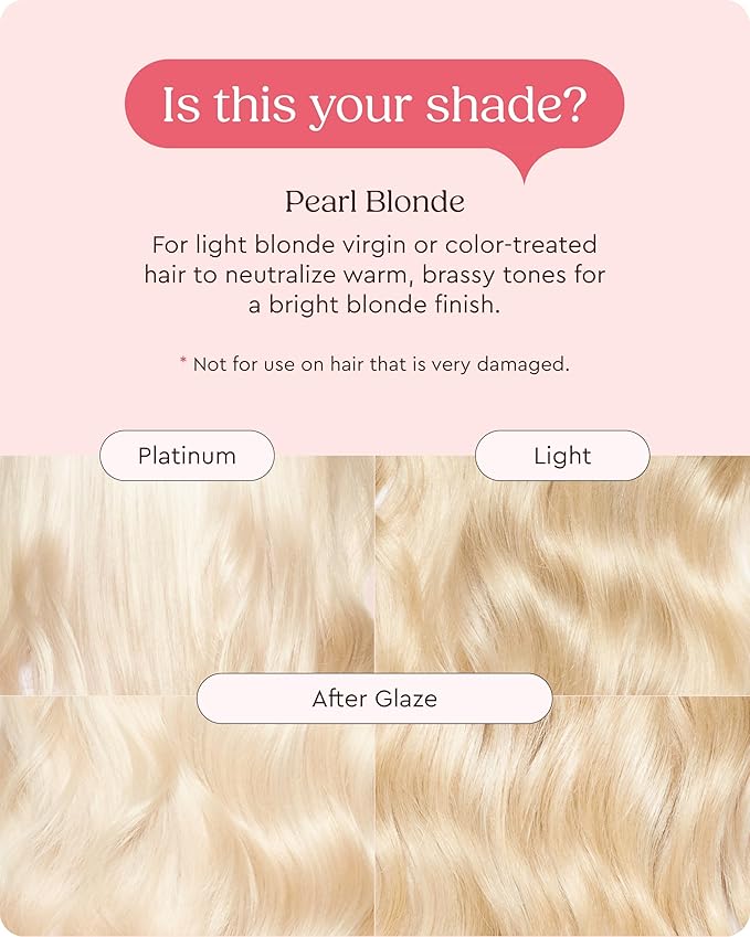Glaze Supergloss Color Conditioning Gloss With Dispensing Pump – Hydrating Semi-Permanent Color Toning Hair Gloss & Shine Boost – For Light Blonde Hair – 6.4 Fl Oz - Purple - Pearl Blonde