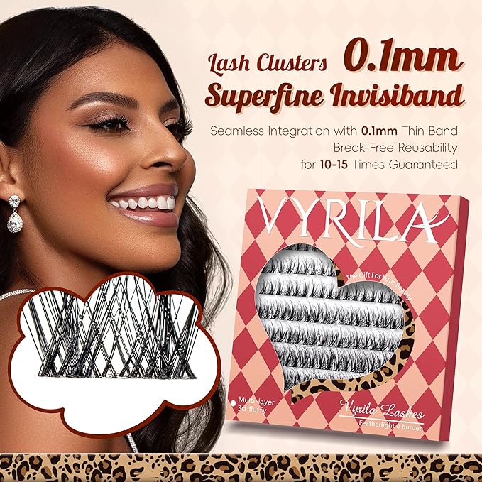 Lash Clusters 0.05mm PBT Fiber Eyelash Clusters, 0.1mm Superfine Invisiband D Curl Diy Lash Extension, 80pcs 8-16mm Individual Lashes Clusters Like Eyelash Extensions (Twilight-D-8-16Mix)