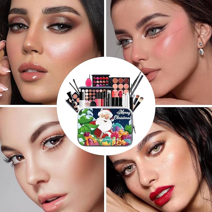 Christmas Makeup Kit - Professional Make Up Kit for Beginners | Travel Makeup Kit | All in Onne Makeup Kit | Long Lasting Christmas Makeup Sets | Waterproof Cosmetic Supplies for Women & Girls, Includ