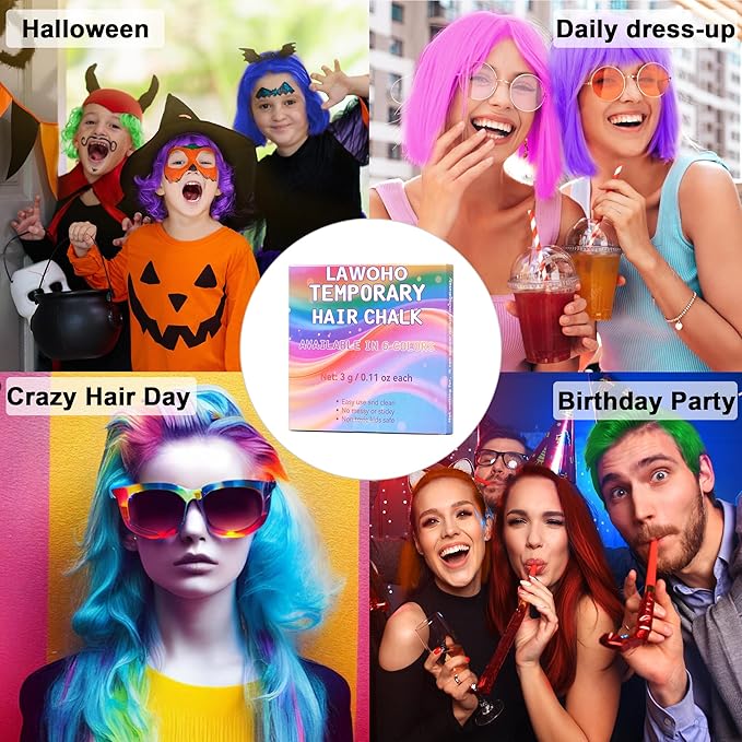 Hair Chalk for Girls 12 Color Temporary Hair Color Dye Shimmer Glitter Hair Color Makeup Washable Hair Dye Christmas Birthday Gift for Girls Age 4 5 6 7 8 9 10-12 Year Old