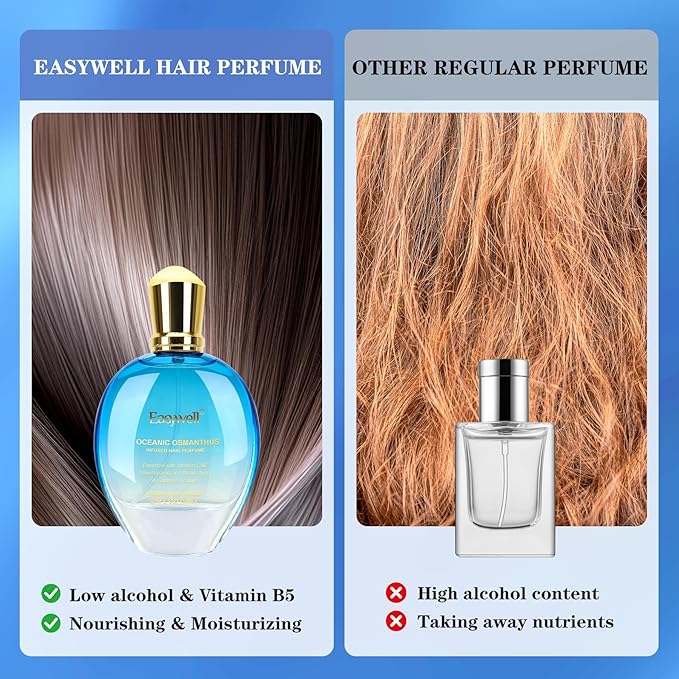 Hair Perfume for Women, Christmas Gift Birthday Gifts for Mom and girls, Leave In Conditioner Spray with Vitamin B5, Hair Care Fragrance, Hair Oil Mist, Oceanic Osmanthus, 2.5 fl oz