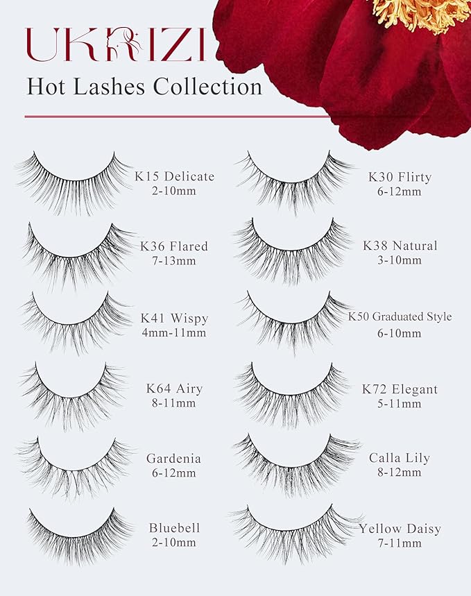 Short Lashes 10mm Natural False Lashes Wispy Eyelashes Lightweight Fake Lashes Thin Band Eyelashes K71