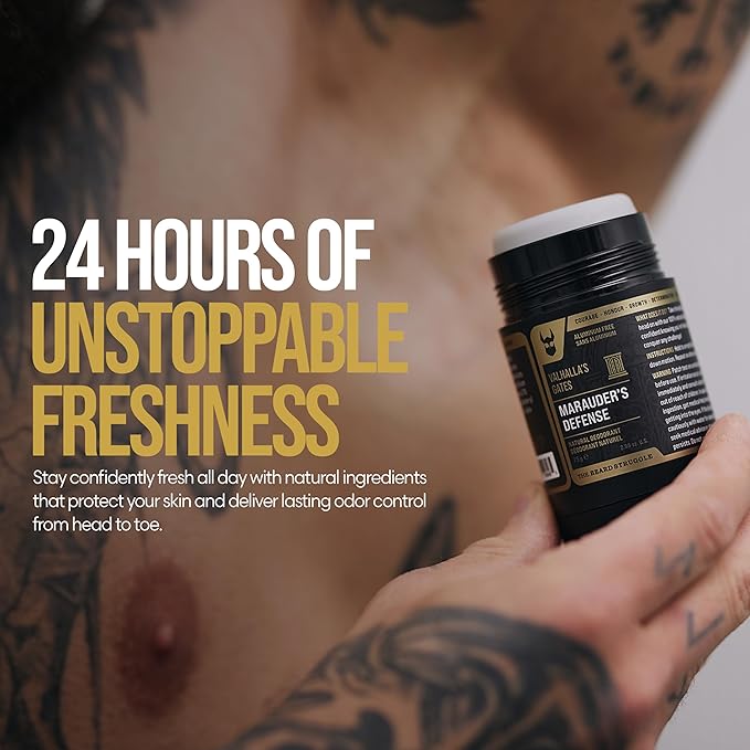 The Beard Struggle Natural Deodorant - Marauder’s Defense - 100% Natural Deodorant - Aluminum Free - Charcoal Infused - Silver Collection, Alfheim's Forests