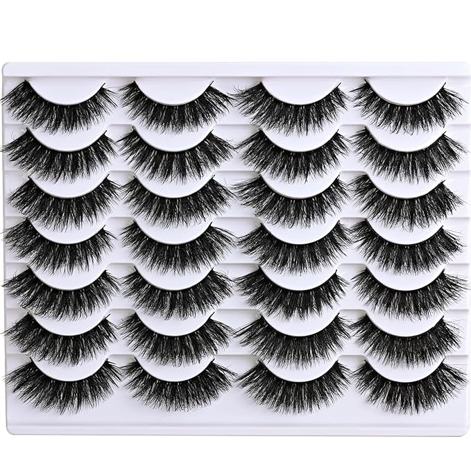 Lashes Volume Mink Eyelashes 14 Pairs Cateye Lash Strips Wispy Cat Eye Lashes Natural Look 10-15mm Short Thick Fluffy False Strip Eyelash Full Small Fake Lashes Pack Black Pestañas Postizas