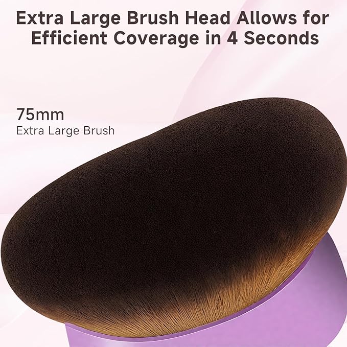 Makeup Blend & Blur Extra Large Body Brush for Self Tanner,Leg Makeup & Bronzer Self Tan Applicator, Powder, Foundation, Blusher, Bronzer，Massager for Face Gift box (Beige)