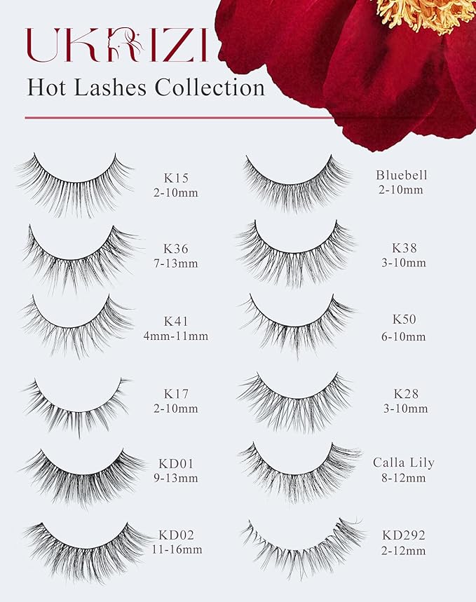 Natural Lashes Short Lashes Wispy Lashes Natural Look Natural Eyelashes Wispy False Eyelashes Small Lashes 11mm K41