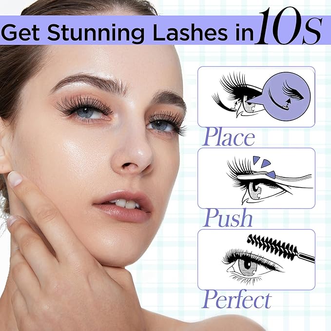 Self Adhesive Lashes 100pcs Natural Self Adhesive Eyelash Clusters Pre glued Lash Clusters No Glue Needed Lashes Wispy D+curly Cluster Eyelash extensions(R03)