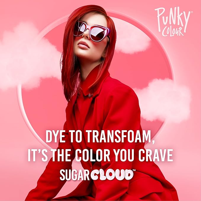 Punky Sugar Cloud Semi-Permanent Foam Hair Color, Licorice - Vibrant Hair Dye for Long-Lasting Color, Easy Application Foam Hair Dye, 6 fl oz.