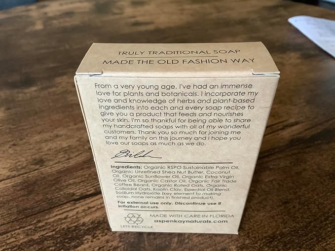 Aspen Kay Naturals Coffee & Oatmeal Exfoliating Soap, Natural and Organic Coffee Scrub. With Organic Shea Butter & Pure Essential Oils. A Wonderful Oatmeal Soap, For Men & Women. (2 pack)