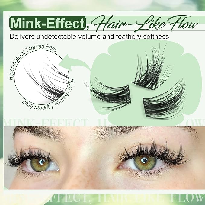 Anime Eyelash Clusters Natural Lash Clusters Fairy Lash Extension Cluster Wispy 3D Fluffy Individual Eyelashes Hair-Like Strokes Cluster Eyelash Extensions C-Curly Feathery Texture Cluster Lashes