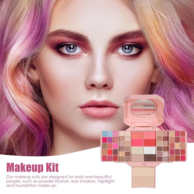 All In One Makeup Kit Matte Shimmer Eyeshadow Palette Professional Cosmetics Fashion Women Makeup Case Full Primer Set Present (A)