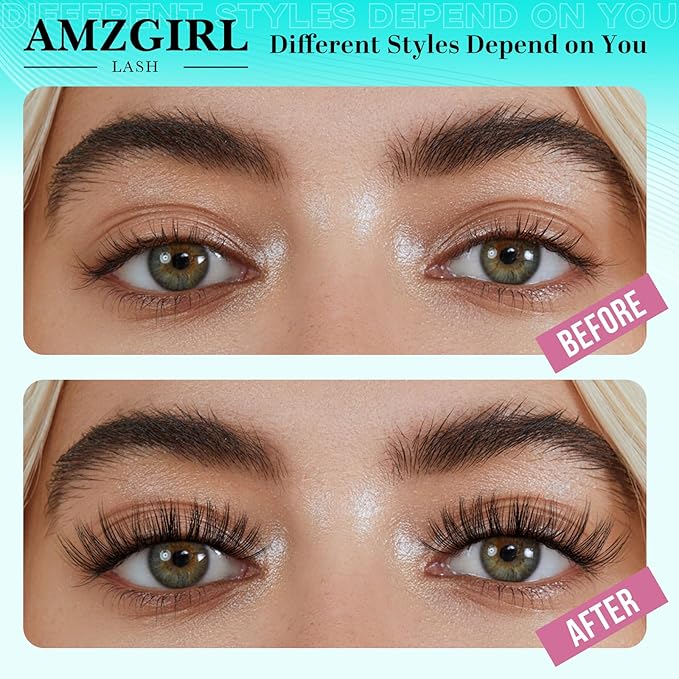 Lash Clusters Kit 200PCS 30D Eyelash Extension Kit D Curl Wispy Eyelash Clusters DIY Natural Individual Lashes Kits Lashes Extensions Kit with Lash Bond and Remover Eyelash Tweezer at Home（White Bond）