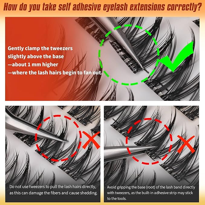 Self Adhesive Eyelashes No Glue Lash Clusters Manga Eyelash Extensions Self Adhesive Eyelash Clusters Wispy Individual Lashes Extensions Spiky Pre-glued Eyelashes 126Pcs