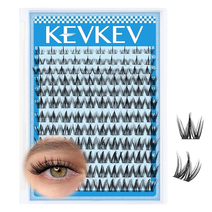 KEVKEV Fairy Lash Clusters 120pcs Manga Lash Clusters Natural Wispy Eyelash Clusters Ultra-Thin Band Anime Spiky Lashes DIY Lash Extensions (Fairy04, 8-18mix)