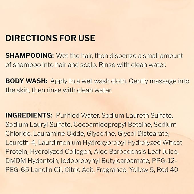 McKesson Body Wash and Shampoo [4 Count] - 1  Gallon Bulk Refill Full Body Wash with Aloe, Apricot Scent - Sensitive Skin & Hair 2‑in‑1
