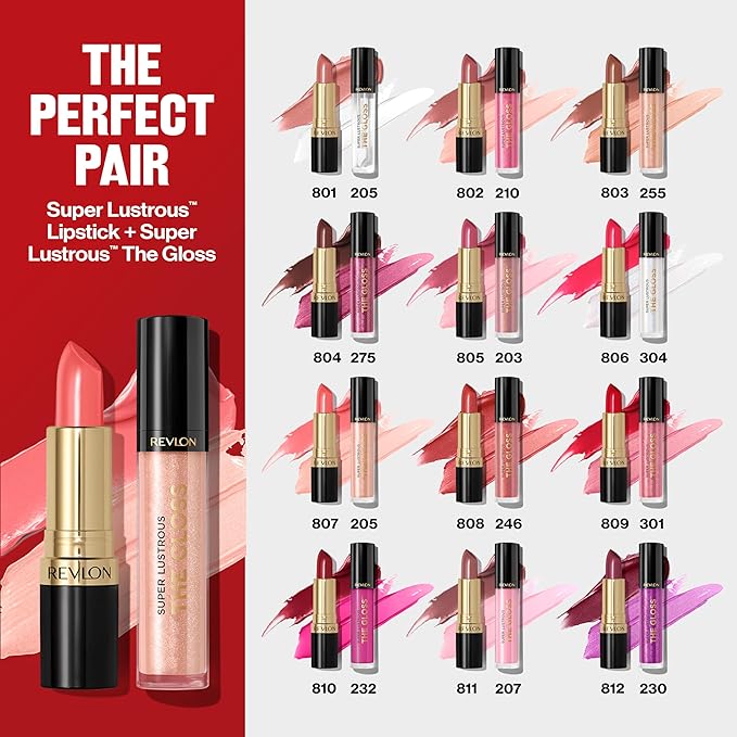 Revlon Super Lustrous Lipstick, Creamy Formula For Soft, Fuller-Looking Lips, Moisturized Feel, 812 Porto Please, 0.15 oz
