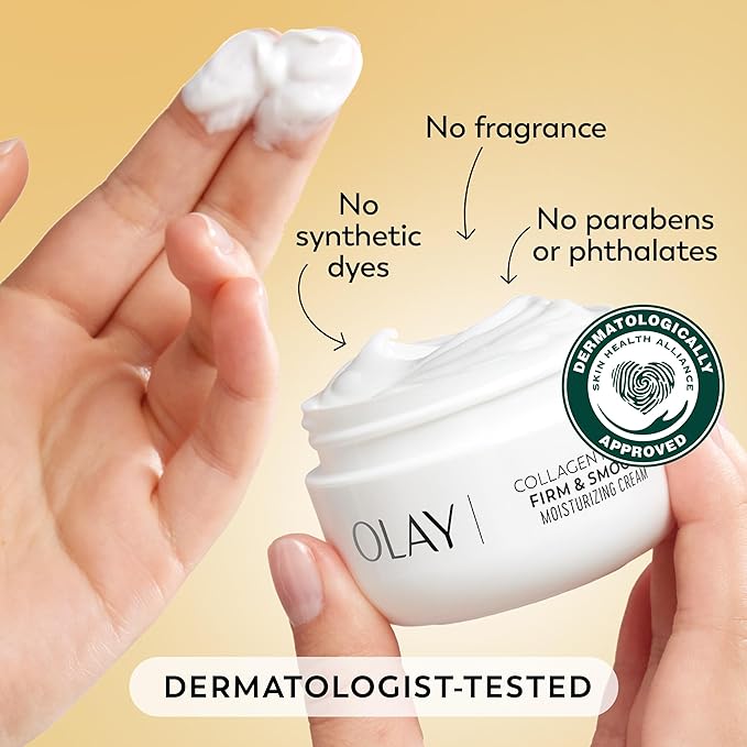 Olay Regenerist Collagen Peptide Face Moisturizer, Firm & Smooth Cream -Fragrance-Free - Hydrating, Firming, Anti-Aging, Anti-Wrinkle, Smoothing - Recyclable Sustainable Eco Jar, Non-Greasy, 2 Oz