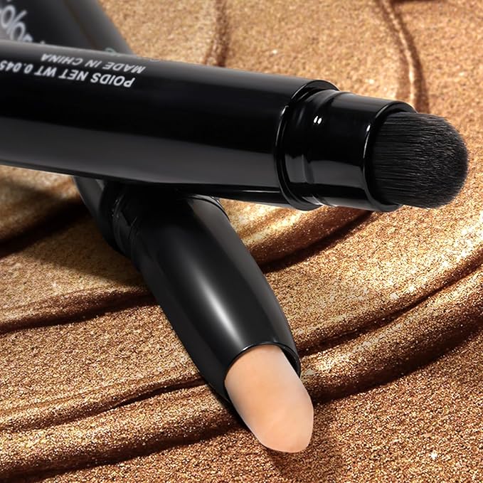 Longwear Cream Eye Shadow Sticks(25 Matte Milk Tea), Smudge-Proof, Waterproof Eyeshadow,Silky Formula Glitter With Makeup Brush,Nude Eyeshadow Stick
