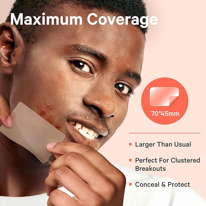 Sosky Large Pimple Patches XL Hydrocolloid Acne Patches for Face & Body Cystic Pimple & Zit Patch for Nose Chin Back, Bacne & Breakouts Vegan Cruelty-Free（12 Count）