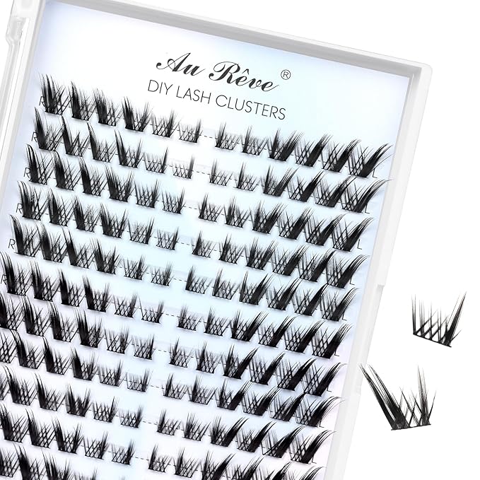 Lash Clusters Fox Eye Eyelash Clusters Natural C Curl Spiky Individual Lashes Wispy Cluster Eyelash Extensions Cat Eye Lash Extension Fairy Lashes Cluster (F02)