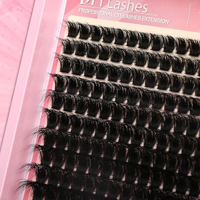 D Curl Lash Clusters Extensions 280 Pcs Individual Eye lash Clusters 120D Cluster Eyelash Lashes Wispy Clusters Lashes Makeup at Home - DIY Lash Extension Kit for Self Application (10-20MM) Mix